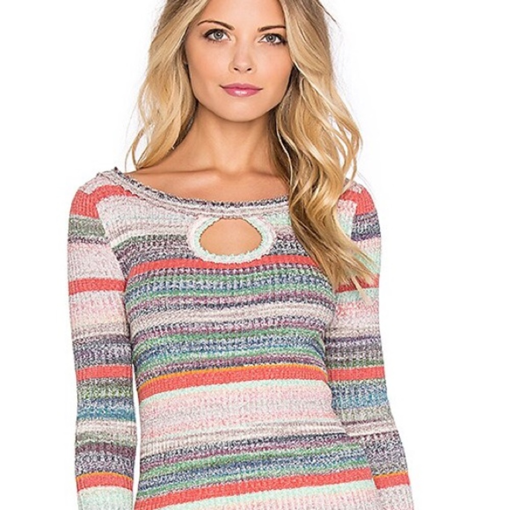 Free People Sunshine‎ Daydream Keyhole Sweater